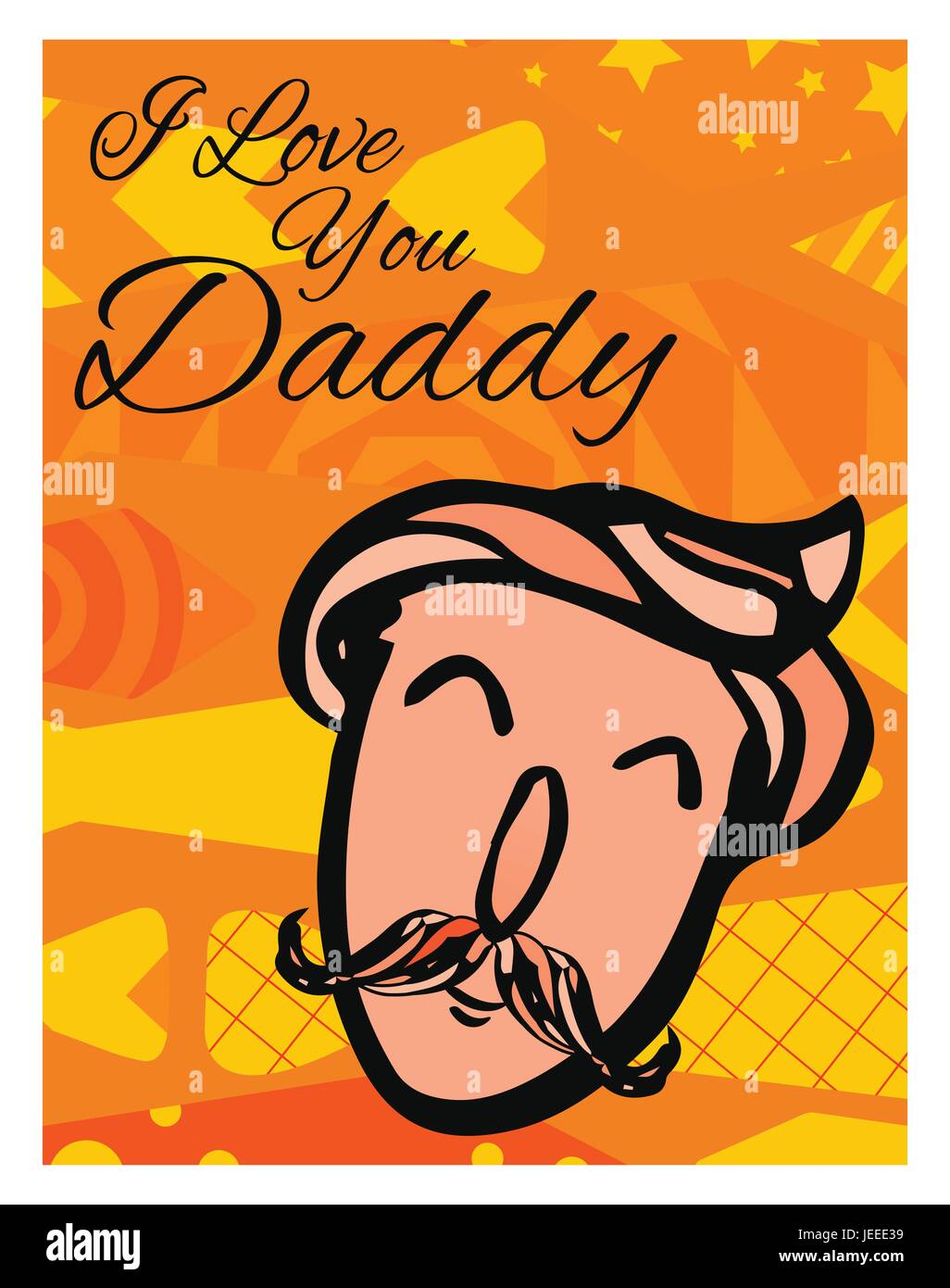 Greeting card with fathers day message Stock Vector