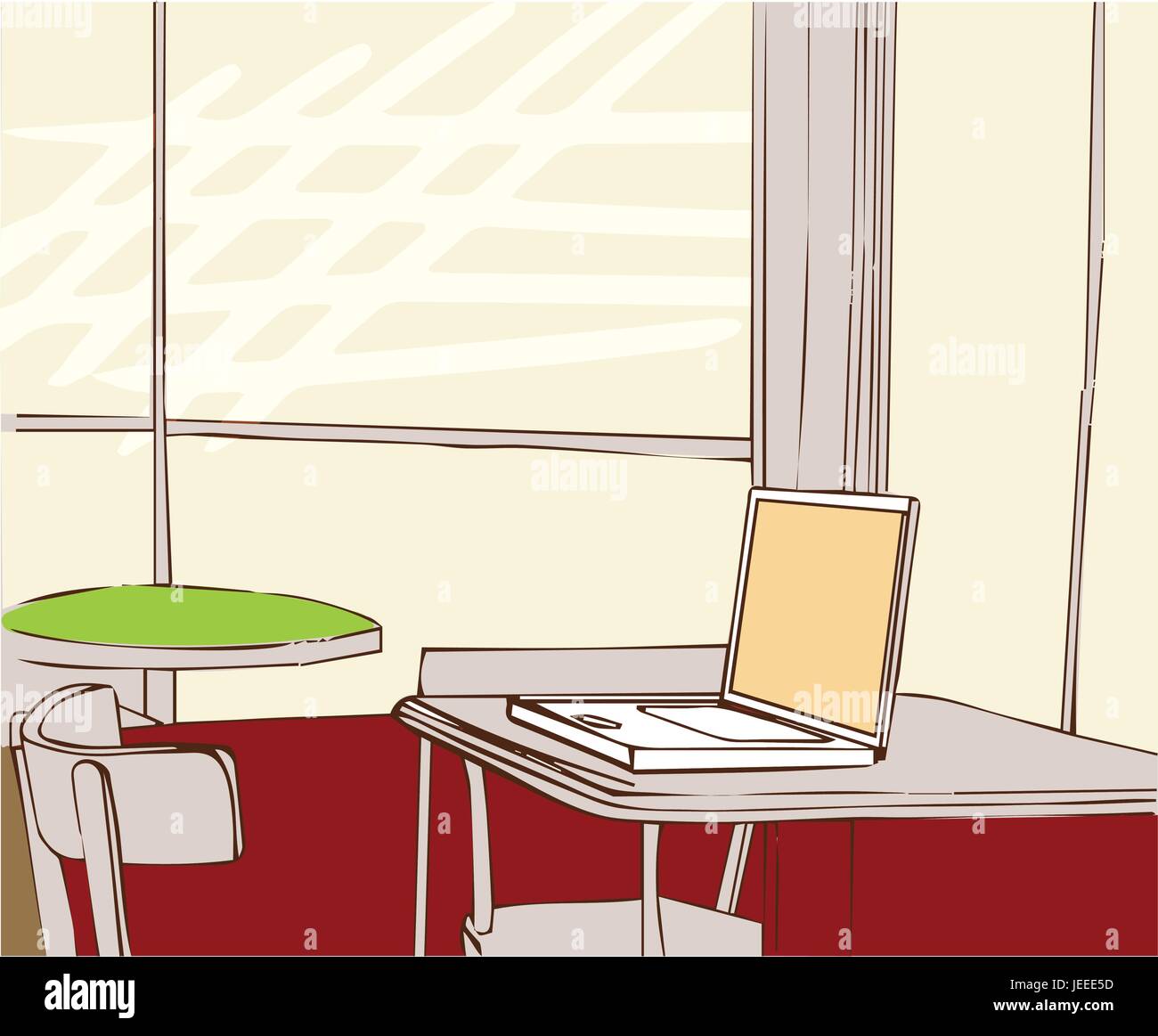 Illustration of desk Stock Vector Image & Art - Alamy
