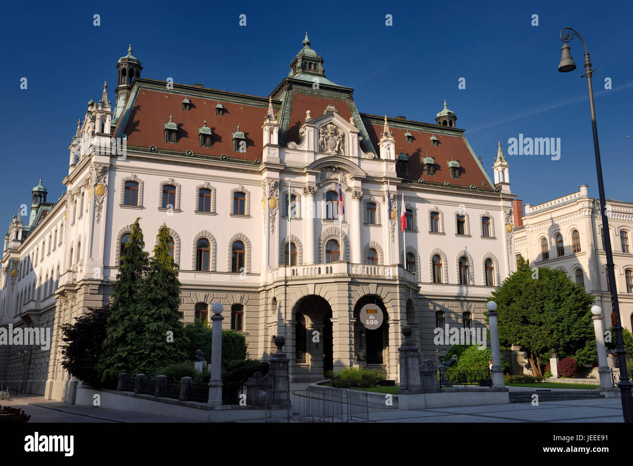Former State Mansion of Carniola now administrative building of the University of Ljubljana at Congress Square Ljubljana Slovenia Stock Photo