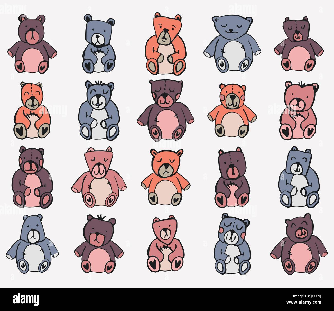 Vector icon set of teddy bears Stock Vector Image & Art - Alamy