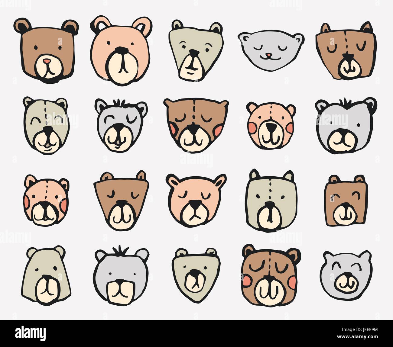 Vector icon set of teddy bears Stock Vector Image & Art - Alamy