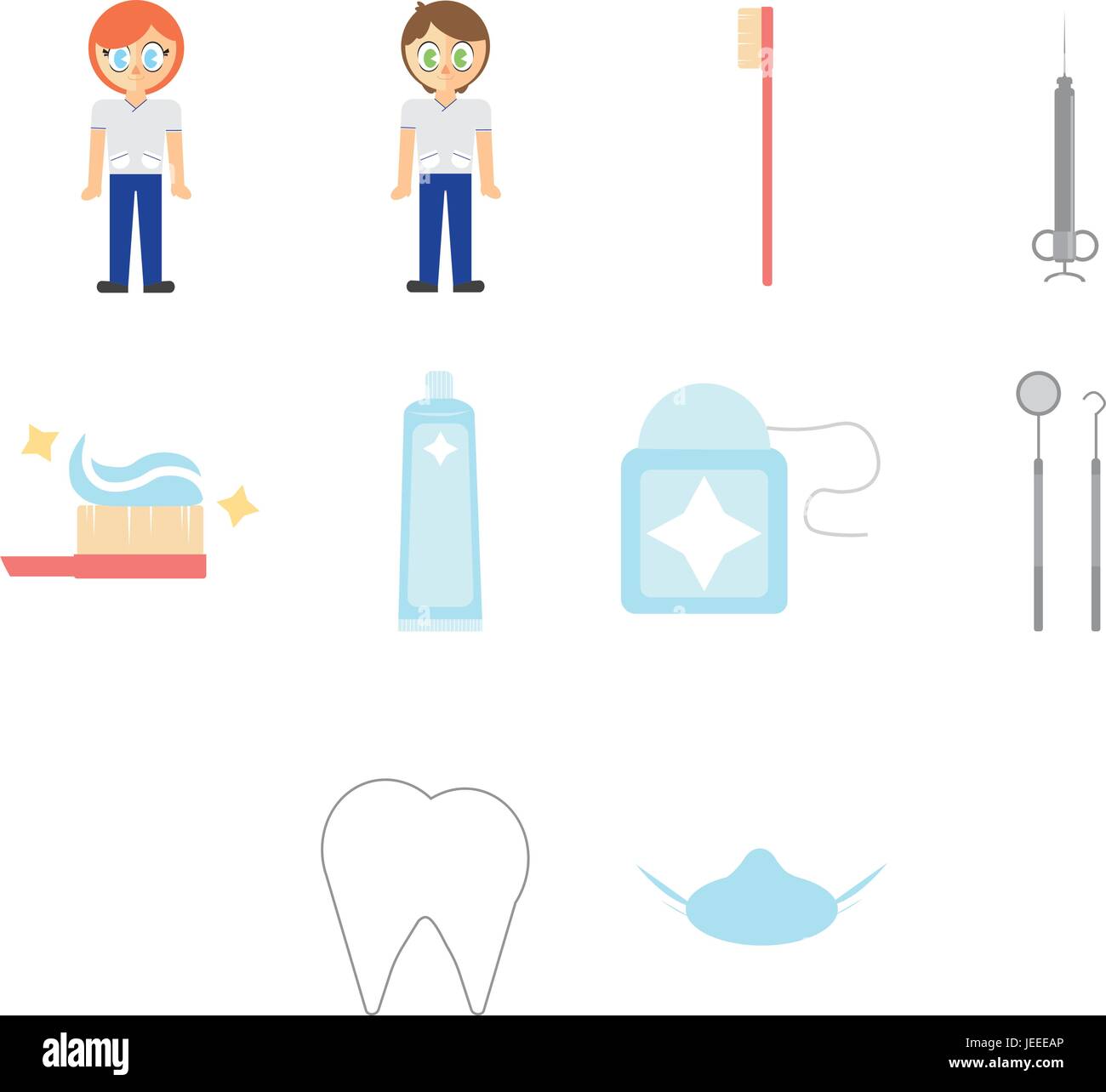 Dental set vector toothpaste hi-res stock photography and images - Alamy