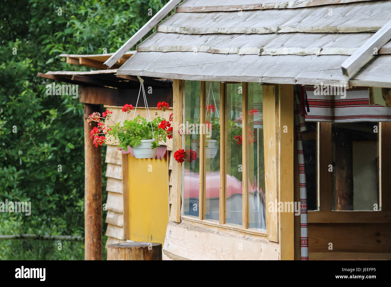 Old style wooden house in Carpathians, Ukraine Stock Photo Alamy