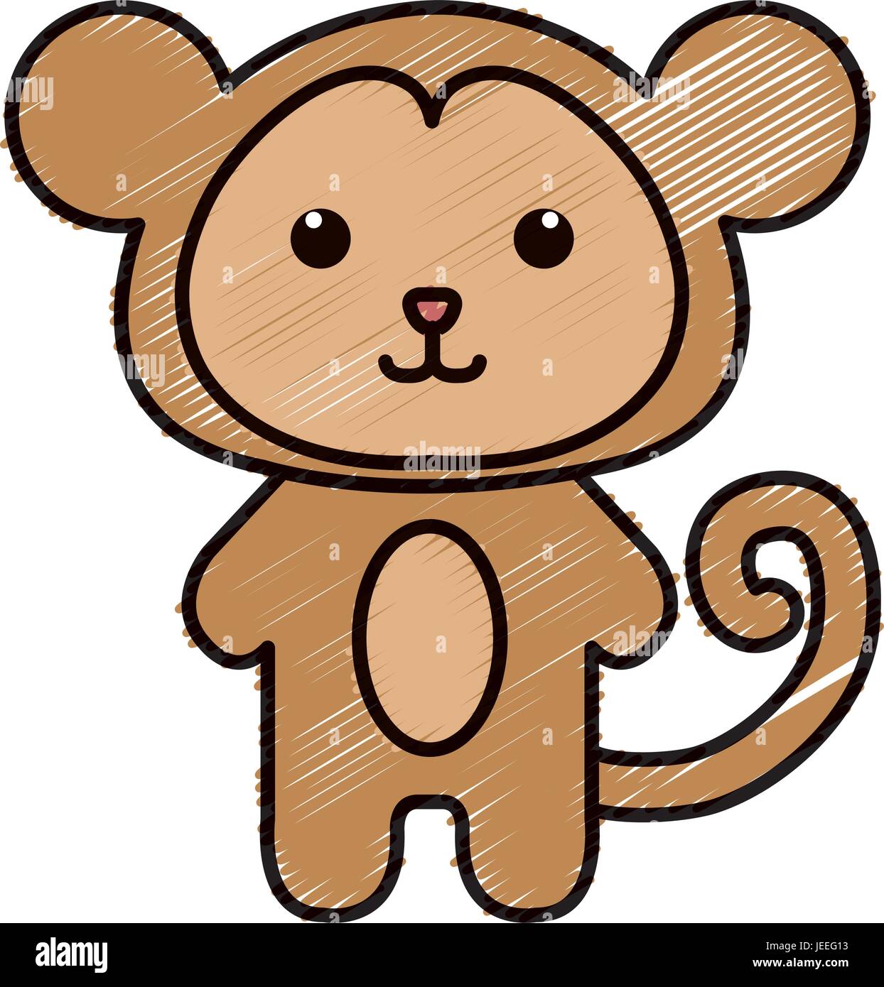Stuffed animal monkey icon vector illsutration design doodle Stock ...
