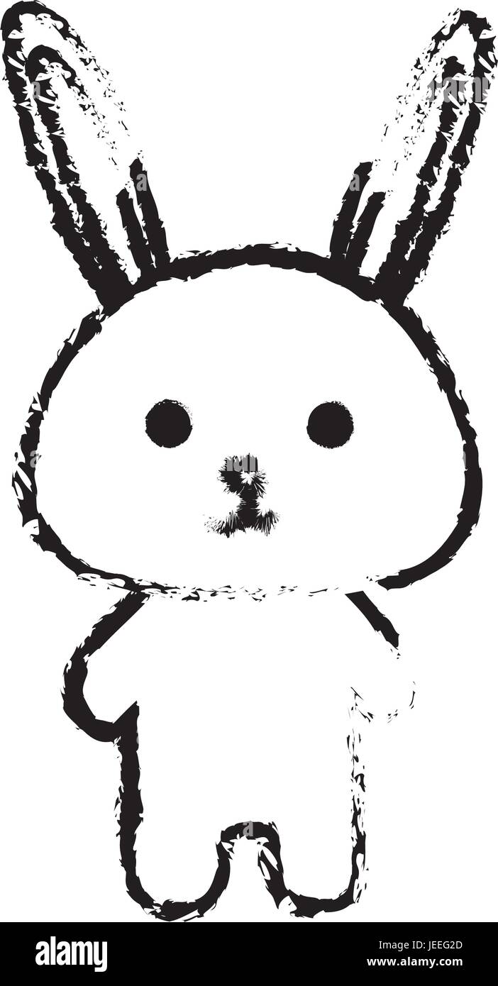 Stuffed animal rabbit icon vector illustration design draw Stock Vector ...