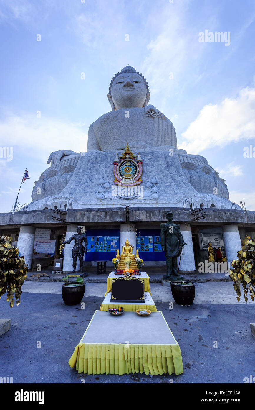 Front View of Phra Puttamingmongkol Akenakkiri Buddha Statue  in Chalong, Phuket, Thailand Stock Photo