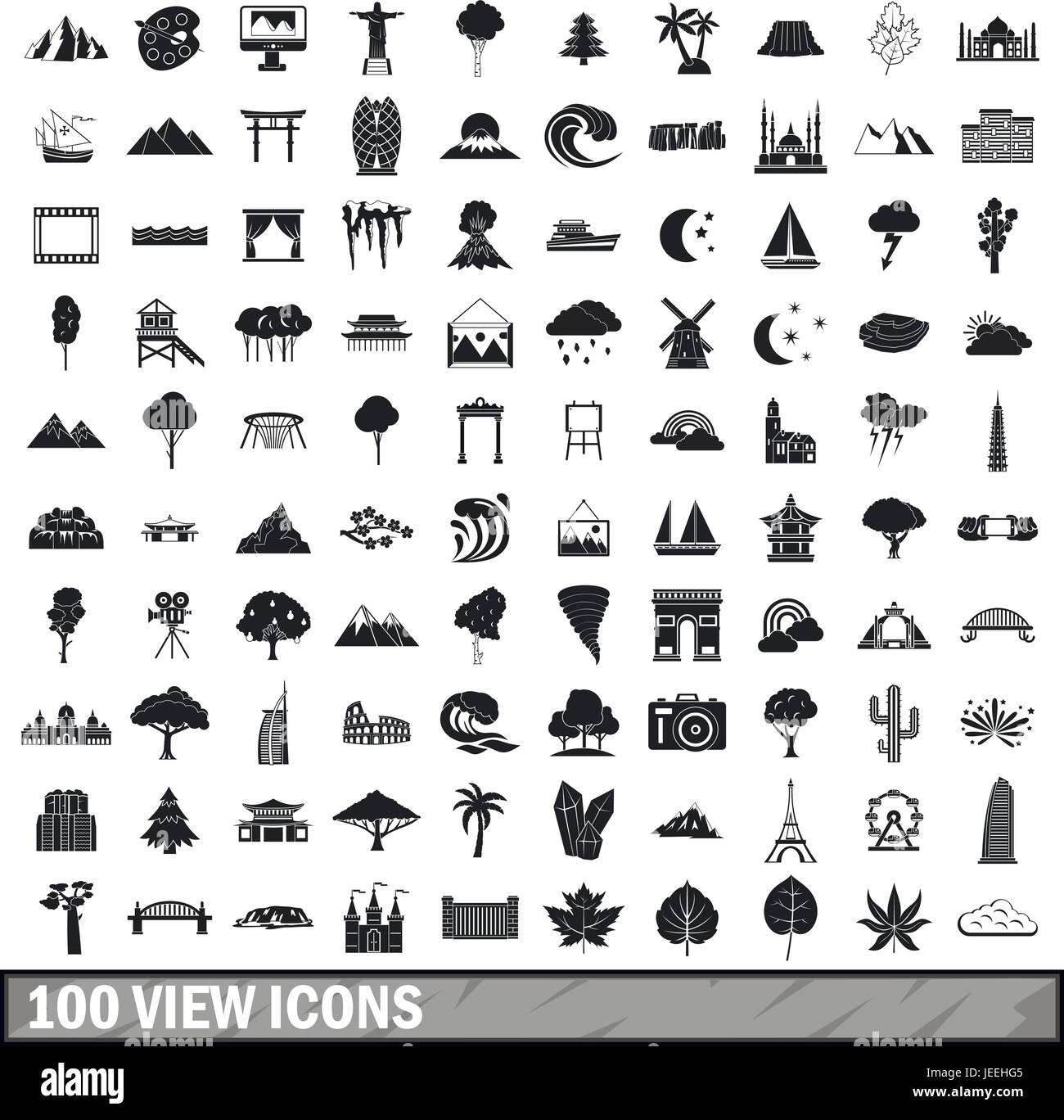 100 view icons set, simple style Stock Vector Image & Art - Alamy