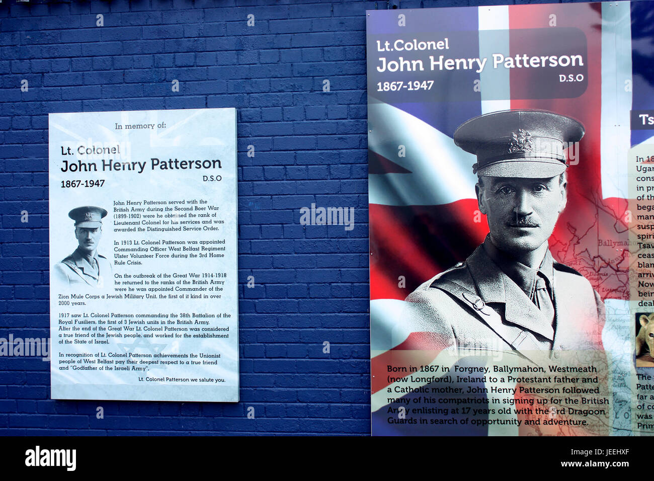 Lt Colonel John Patterson Mural, Belfast Stock Photo