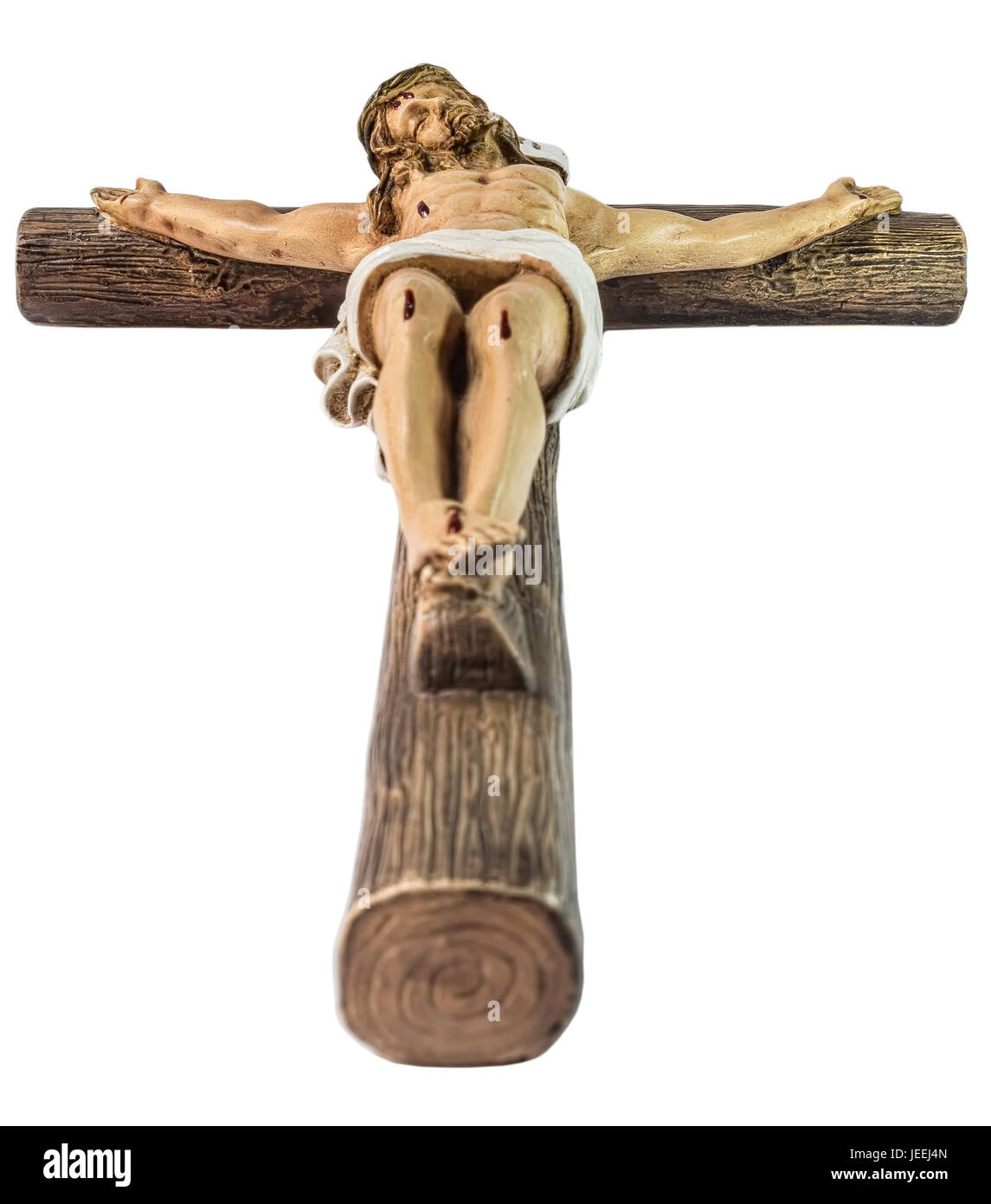 closeup of jesus crucified on the cross. Image shows the cross from below  Stock Photo - Alamy