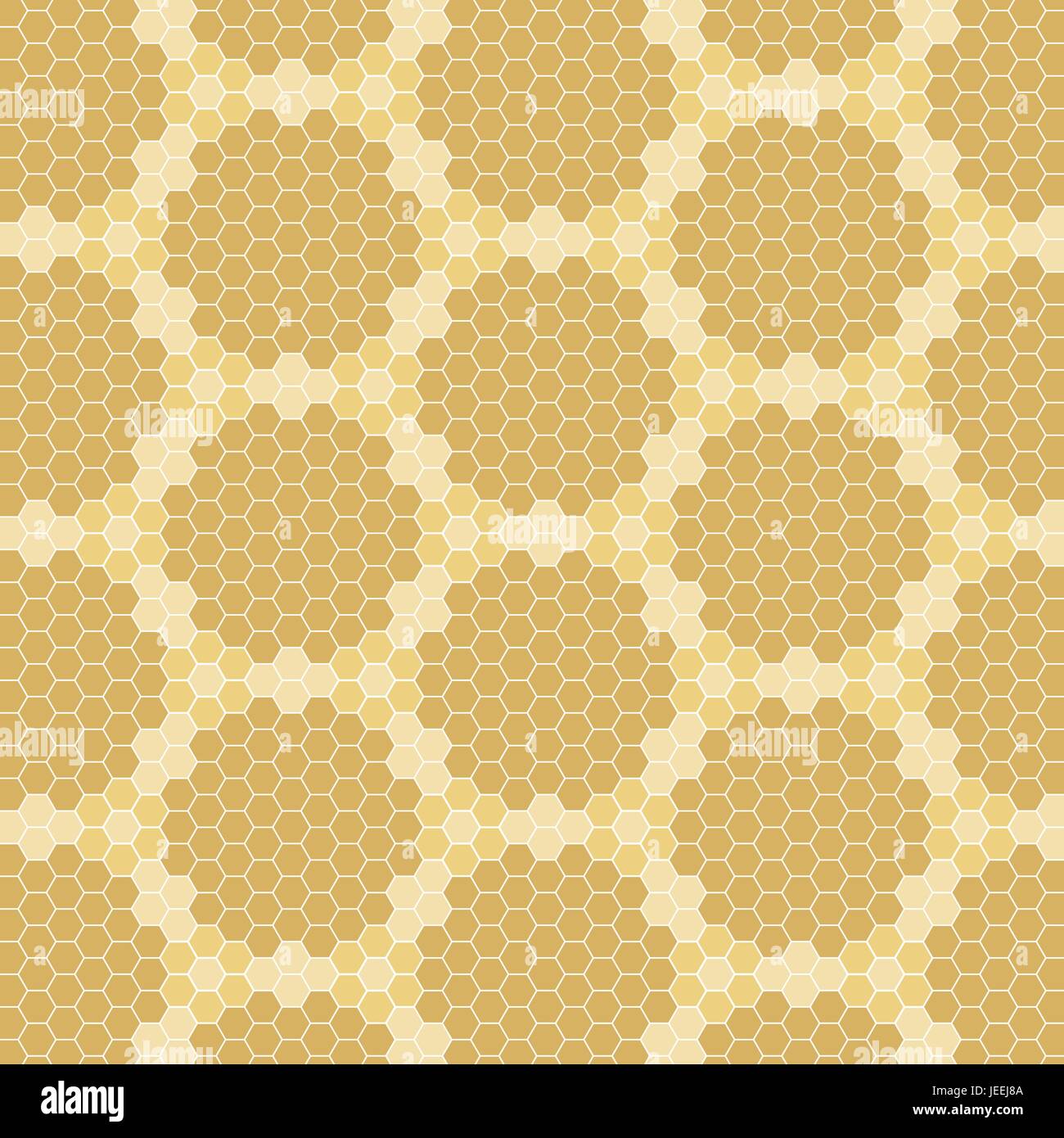 Geometric design hexagons shape. Gold and brown background. Tiles pattern. Stock Vector