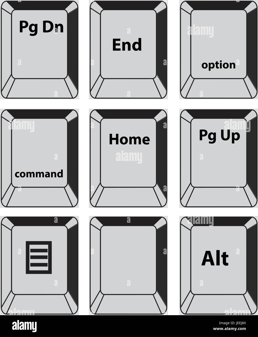 Vectors Simple set of Main Keyboard Keys. Stock Vector