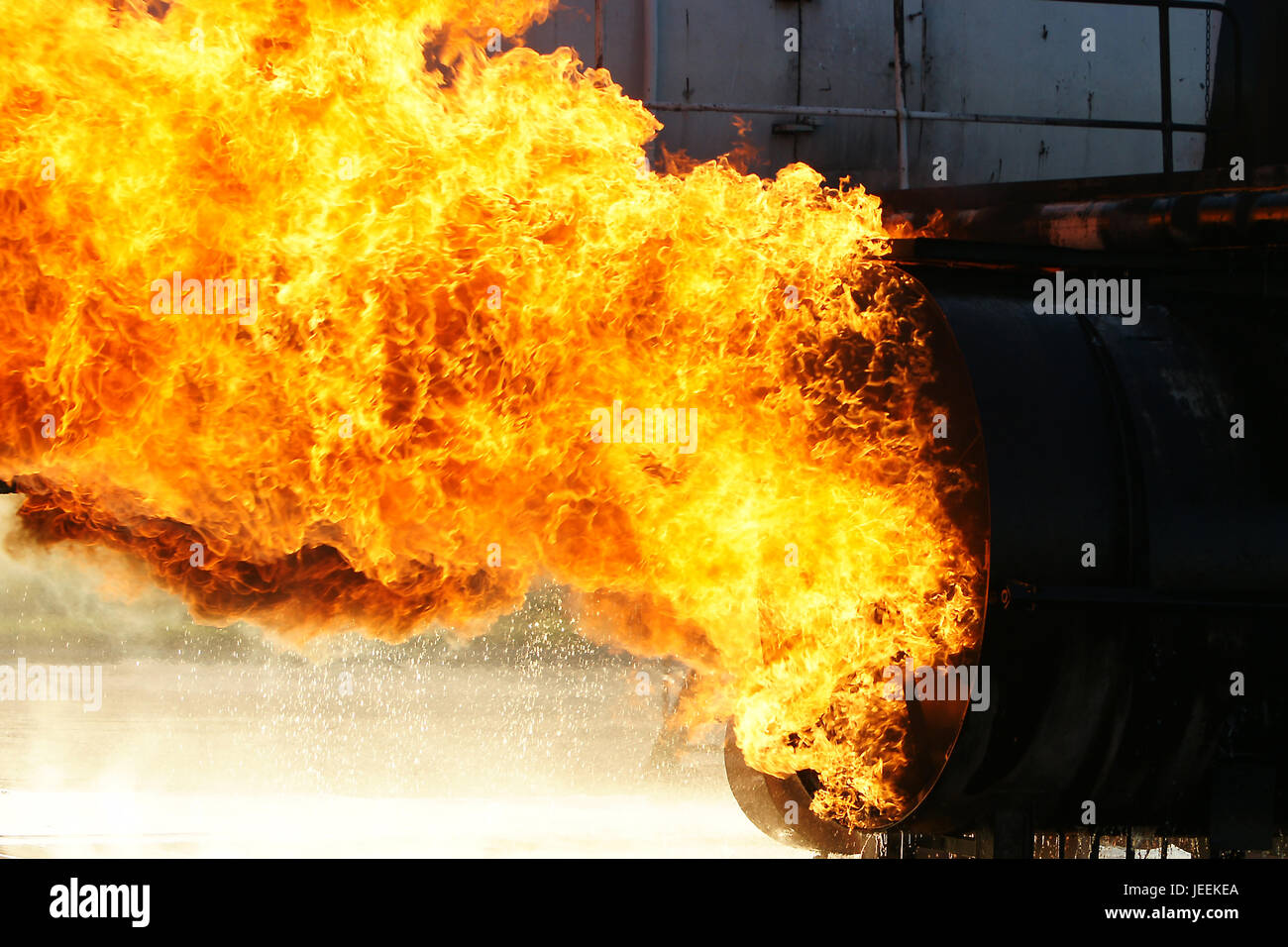 passenger airliner crash, aircraft fuel fire Stock Photo Alamy