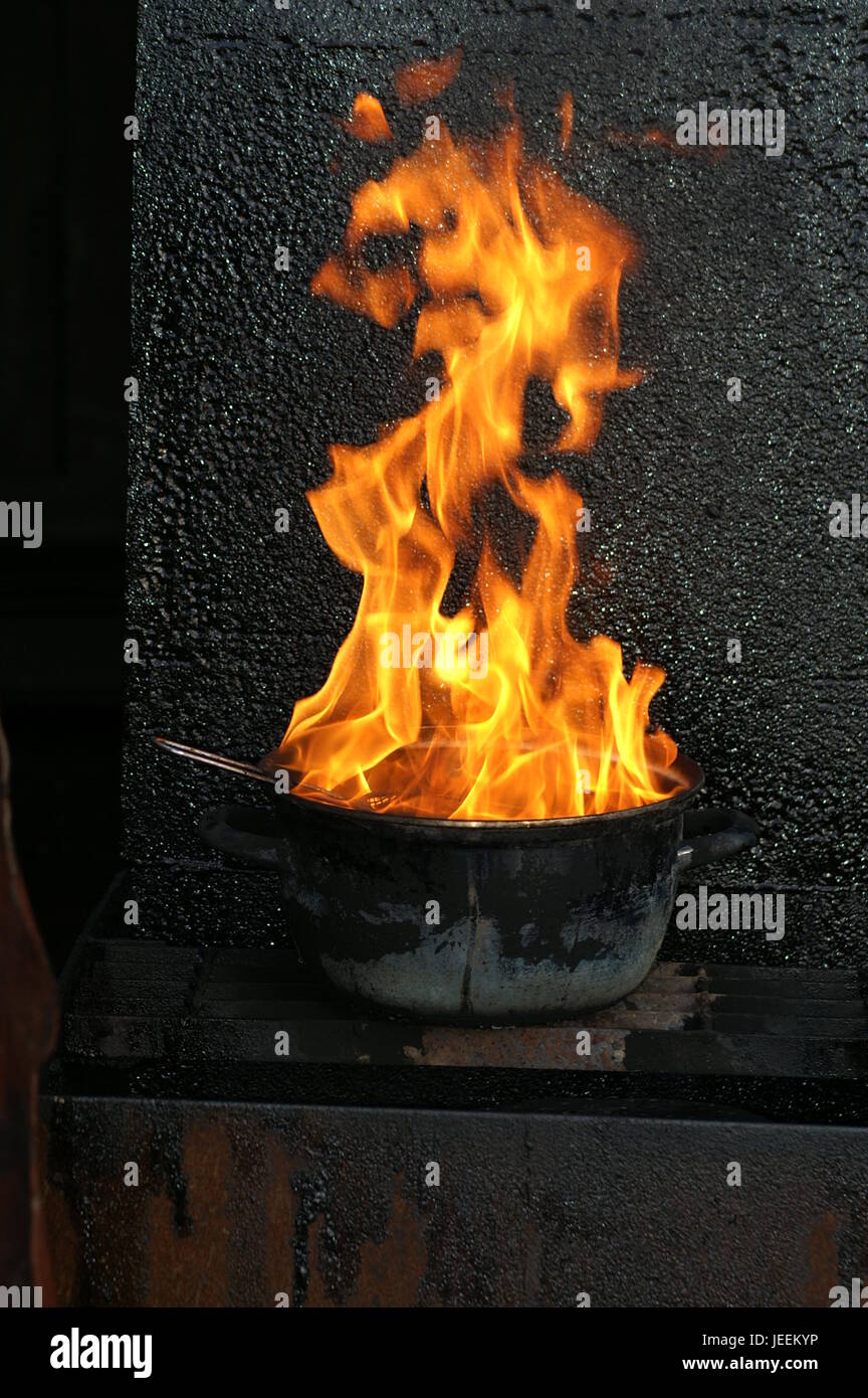 Pan on fire hires stock photography and images Alamy
