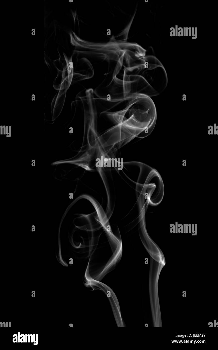 white smoke isolated on a black background Stock Photo - Alamy