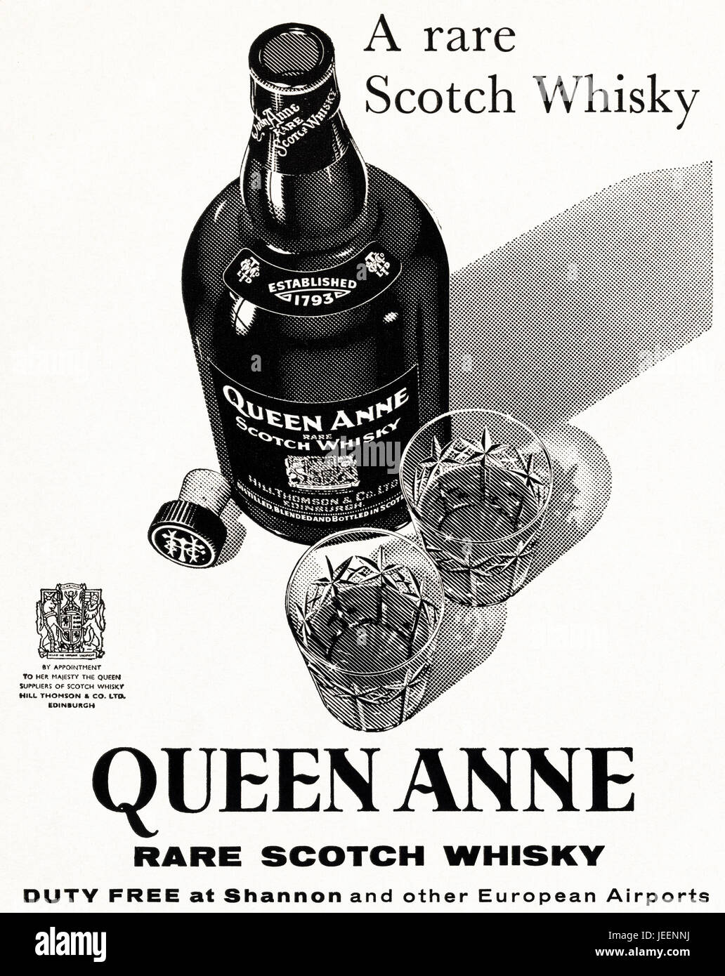 1960s advertisement advertising Queen Anne rare scotch whisky of Edinburgh Scotland UK in magazine dated 5th December 1960 Stock Photo