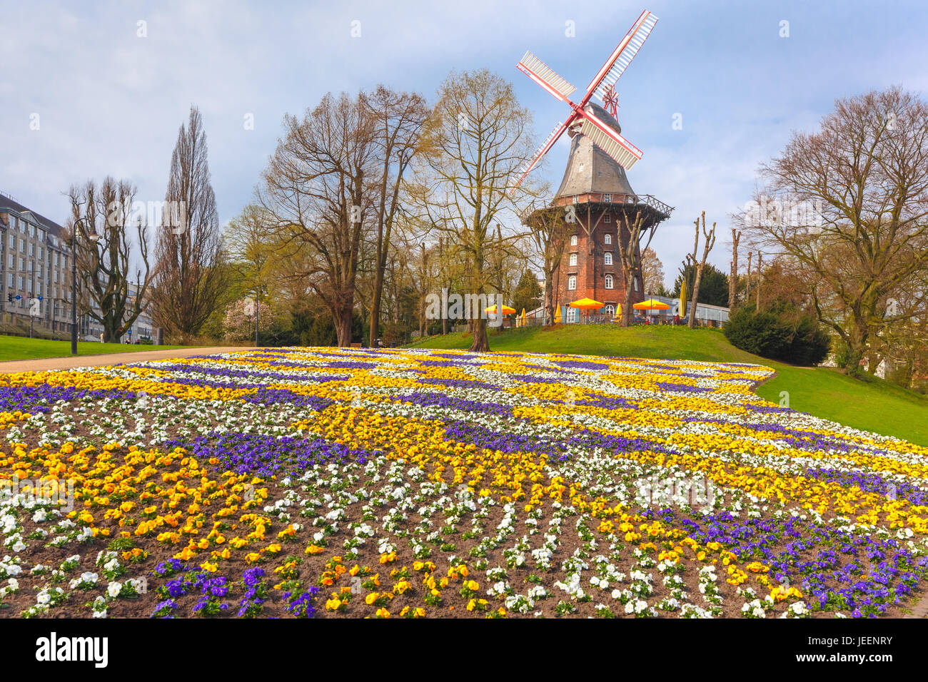 Am Wall Windmill in Bremen, Germany Stock Photo