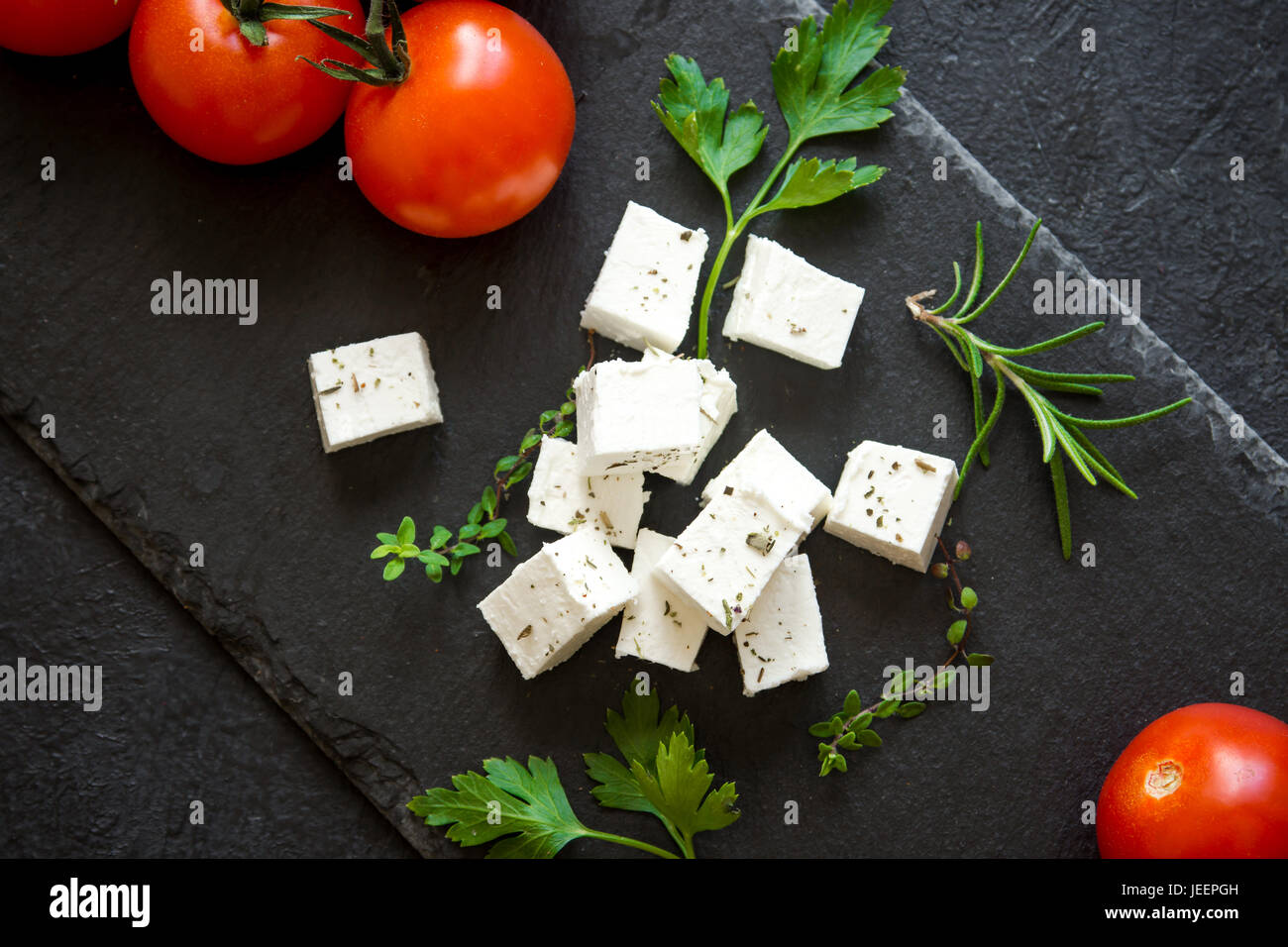 Fresh Greek Feta Cheese. Healthy ingredient for cooking salad. Goat