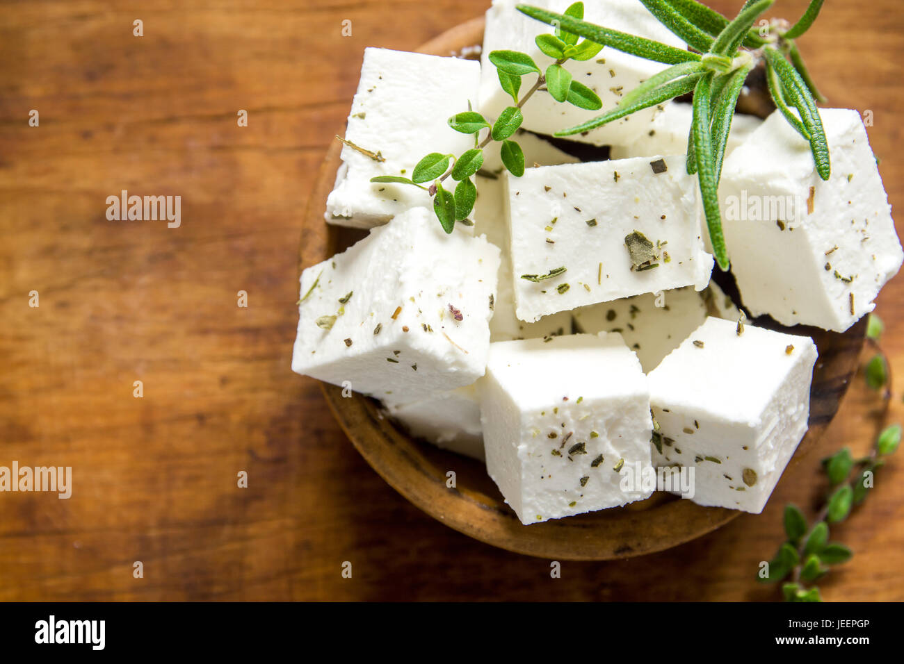 Fresh Greek Feta Cheese. Healthy ingredient for cooking salad. Goat