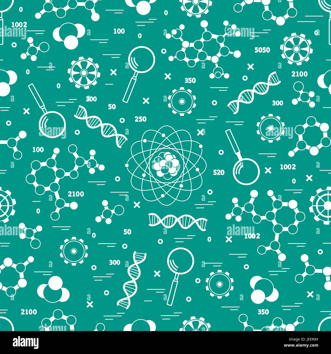 Seamless pattern with variety scientific, education elements. Design ...