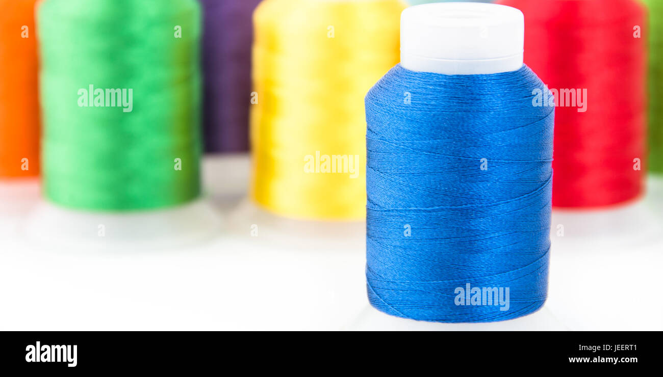 Blue Embroidery Thread Stock Photo Alamy