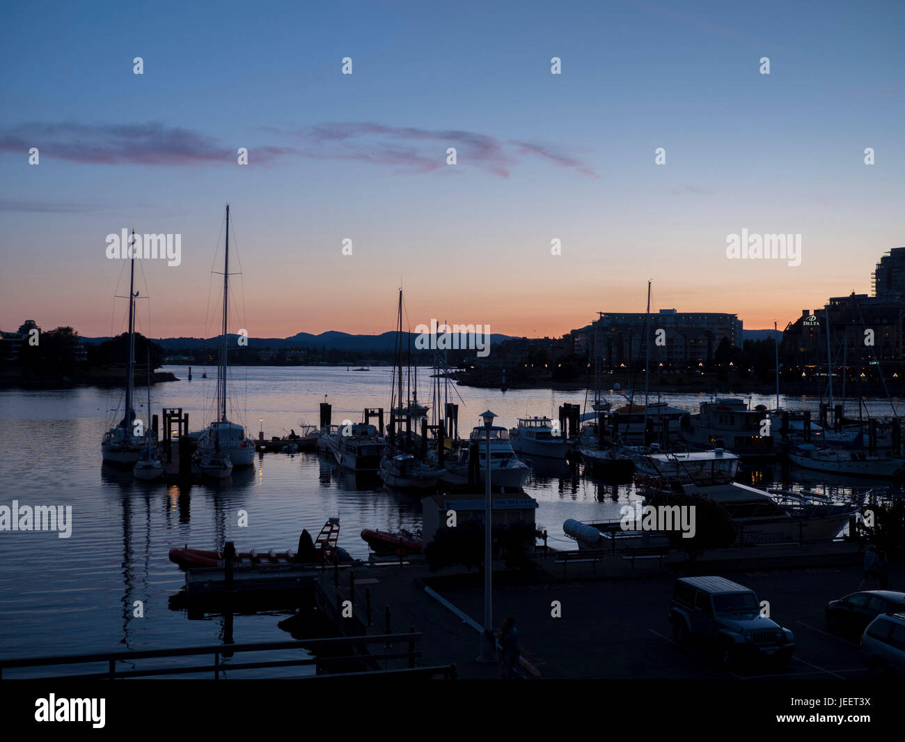 After the sun has set in Victoria over the harbor Stock Photo - Alamy