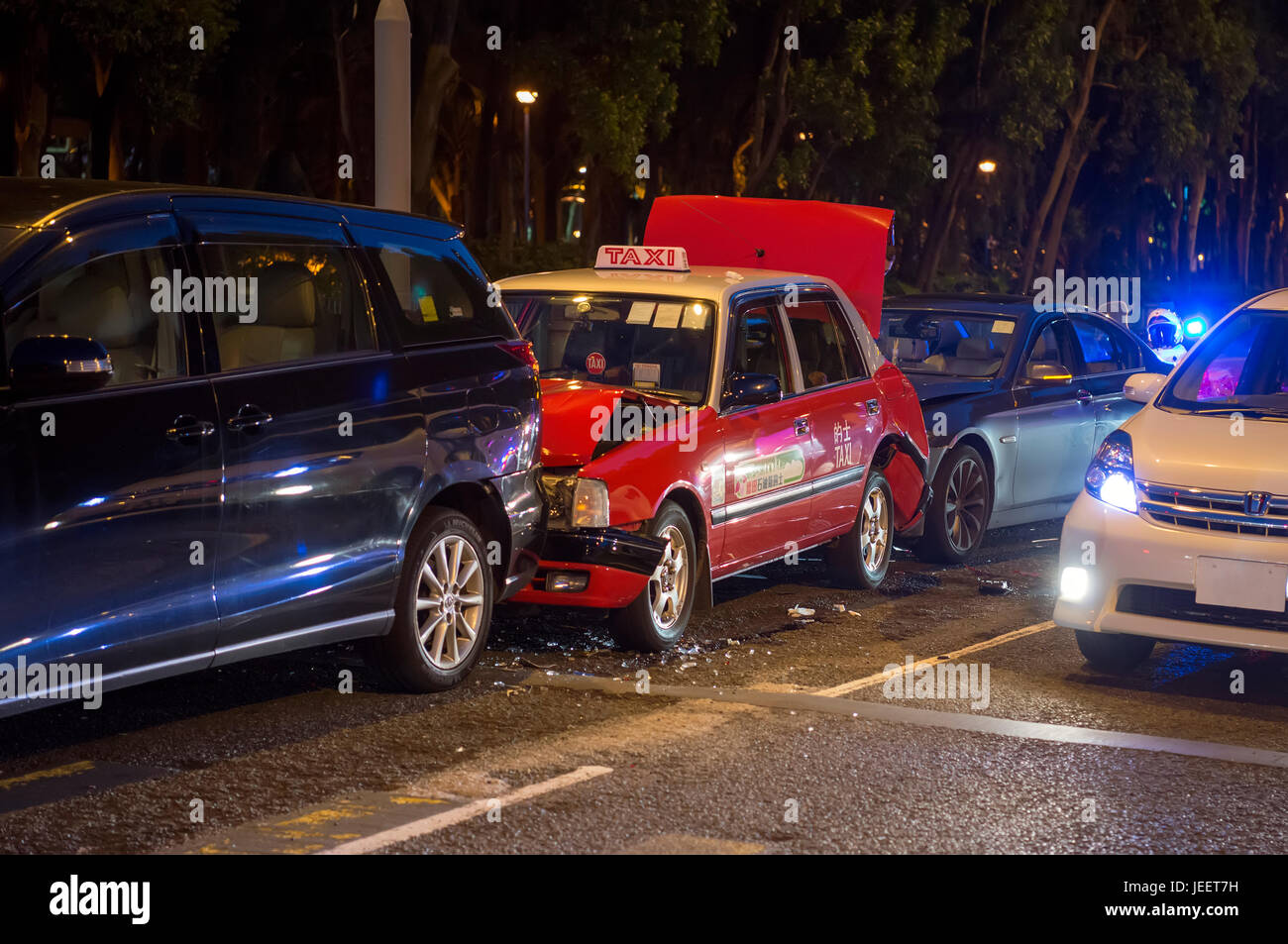 Car crash, Hong Kong, China. Stock Photo