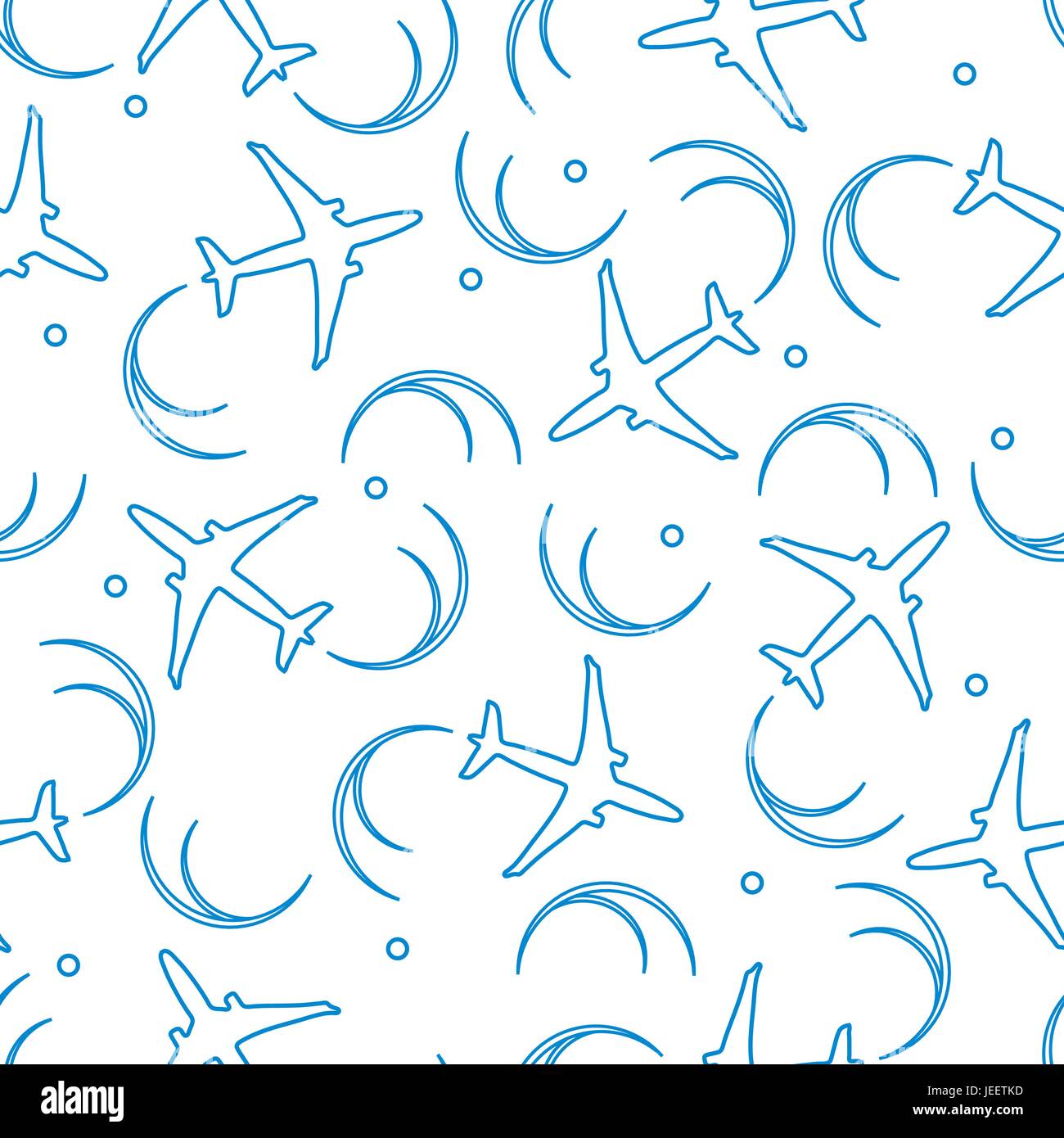 Cute seamless pattern with planes and traces of the plane. Design for ...