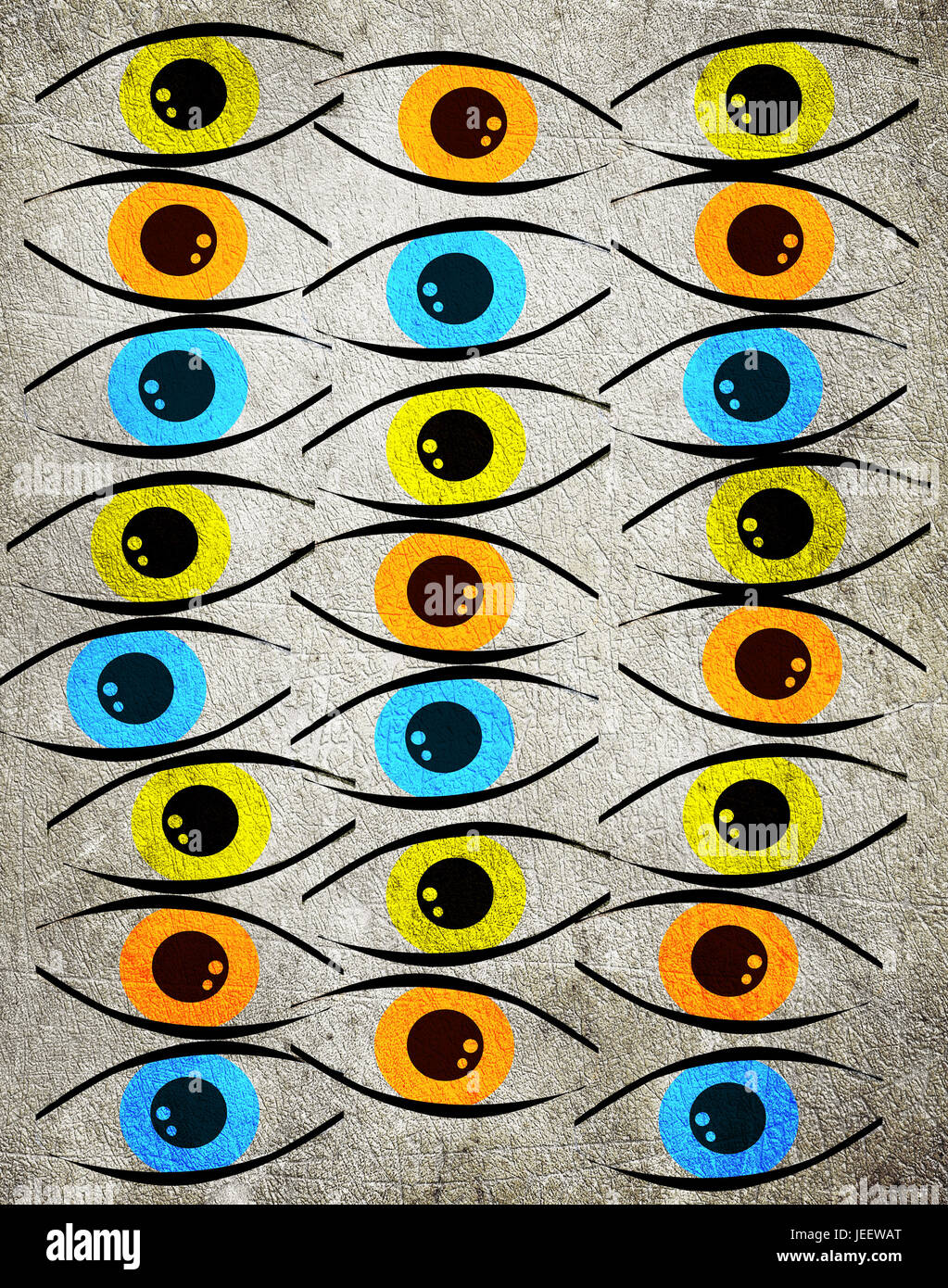 colored eyes digital illustration background Stock Photo