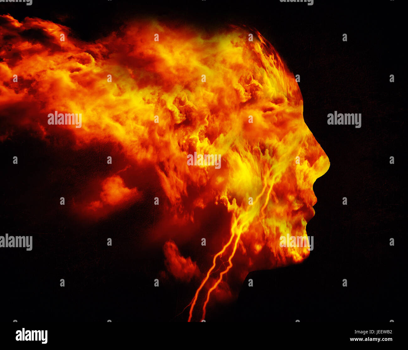 fire man digital illustration Stock Photo
