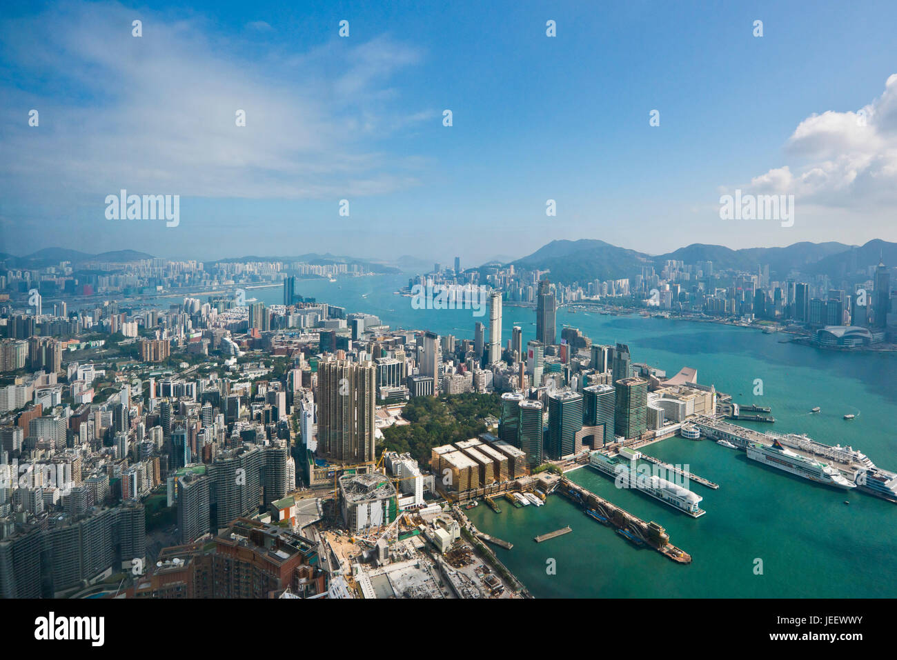 Horizontal aerial cityscape of Hong Kong, China Stock Photo - Alamy