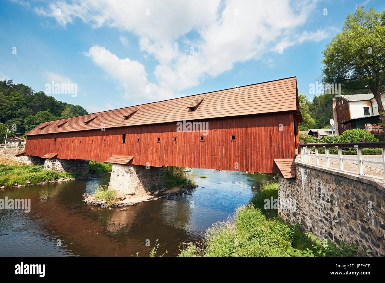 Rustic wooden bridge over hi-res stock photography and images - Alamy