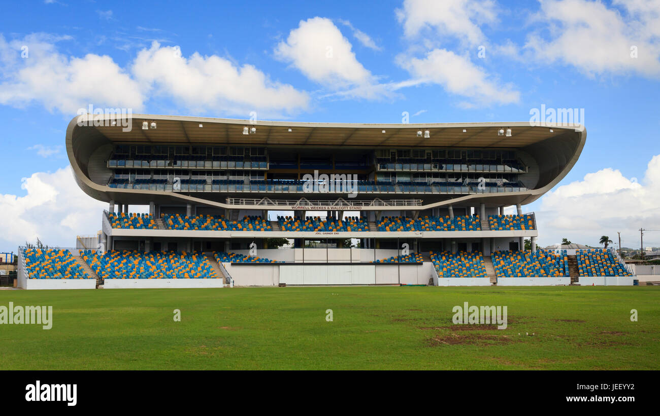 Kensington Oval Cricket Ground in Bridgetown, Barbados.  The venue hosted the 2007 World Cup Final and the 2010 ICC World T20 Final. Stock Photo