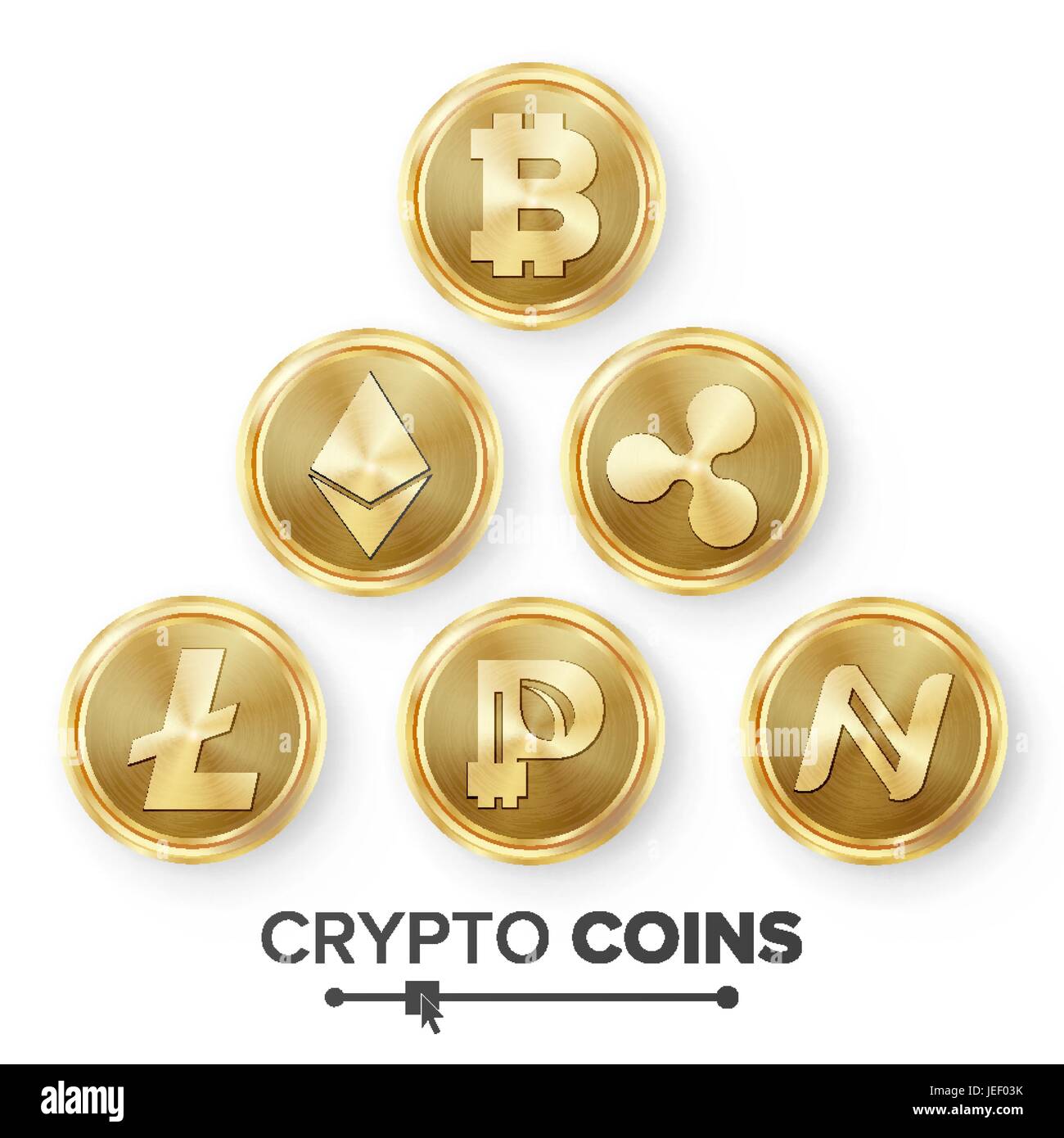 Digital Currency Counter Icon Set Vector. Fintech Blockchain. Famous World  Cryptography. Gold Coins. Crypto Currency Money Finance Sign Illustration.  Bitcoin, Litecoin, Peercoin, Ripple Coin, Etherum Stock Vector Image & Art  - Alamy