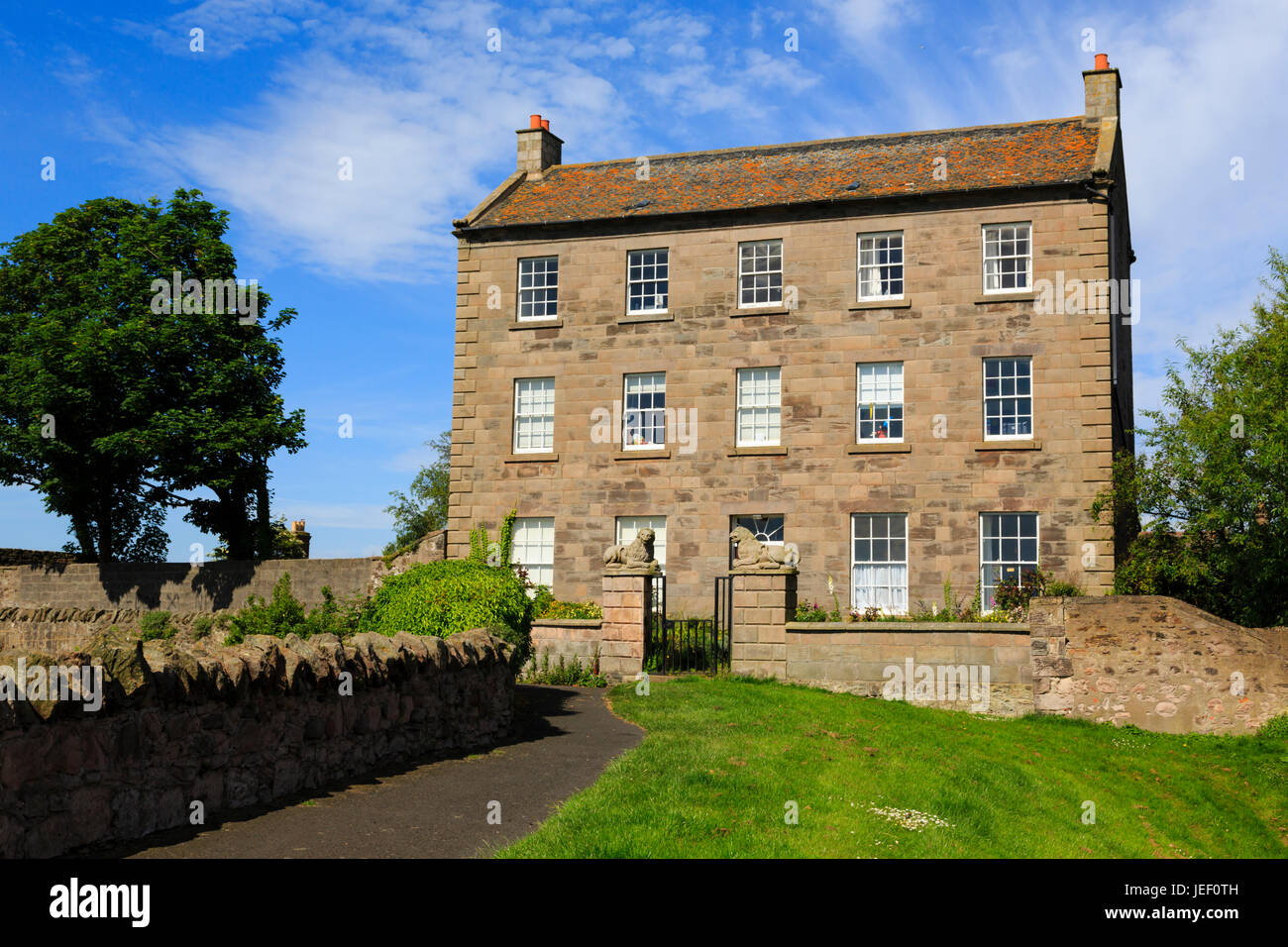 'the lions' mansion house once considered for purchase by L.S. Lowry. Berwick upon Tweed. Englands most northerly town. Stock Photo