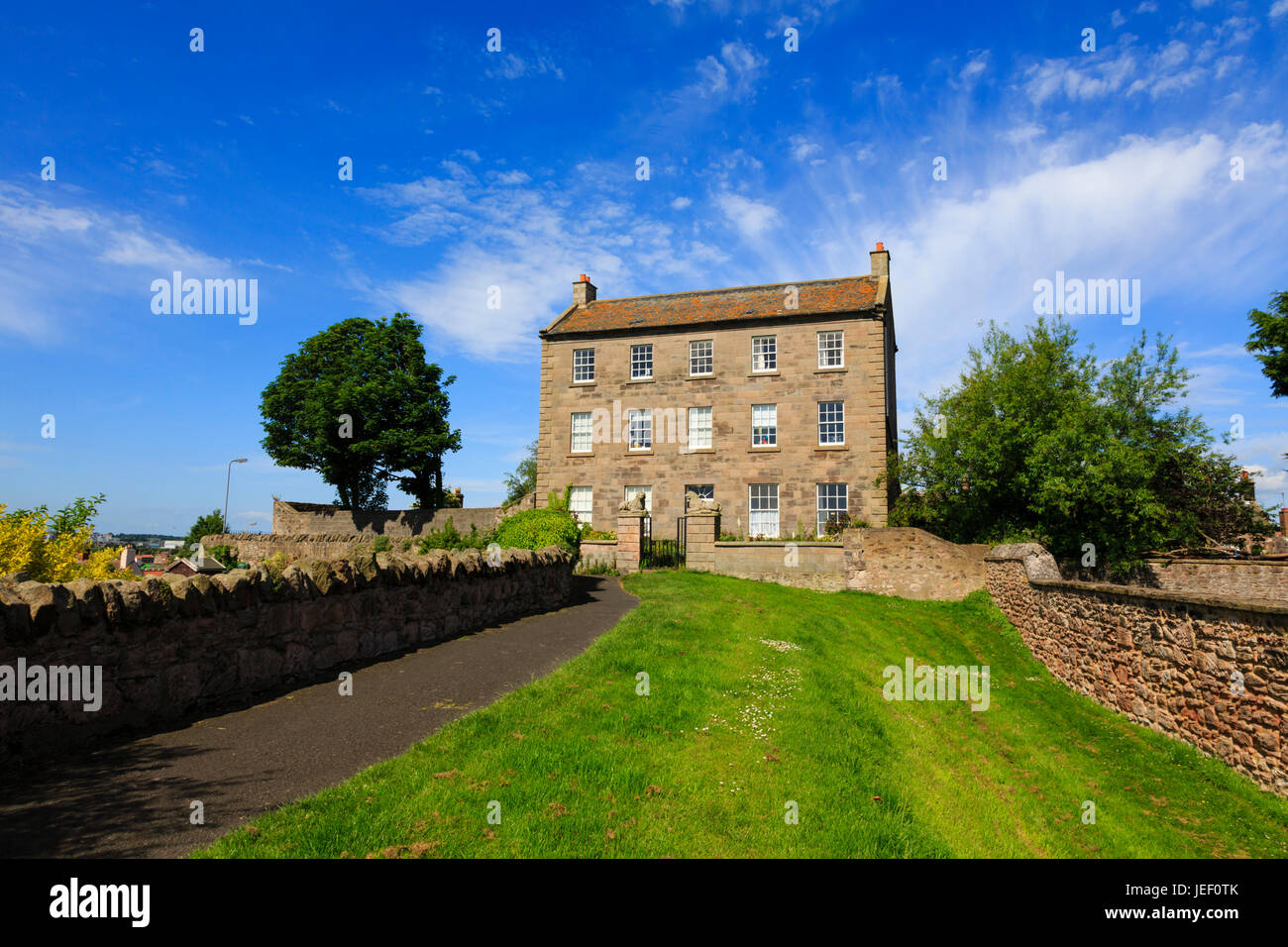 'the lions' mansion house once considered for purchase by L.S. Lowry. Berwick upon Tweed. Englands most northerly town. Stock Photo