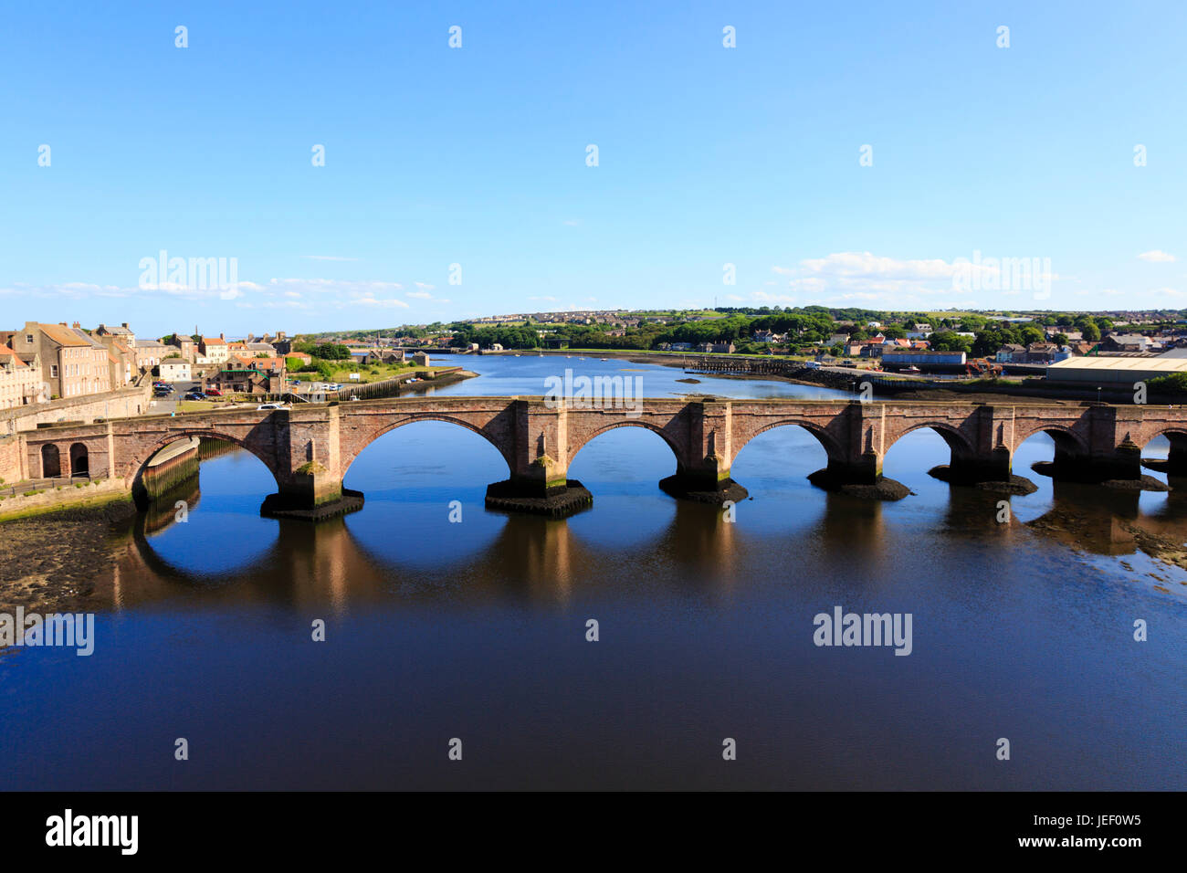 The Old Bridge, Berwick upon Tweed. Englands most northerly town. Stock Photo