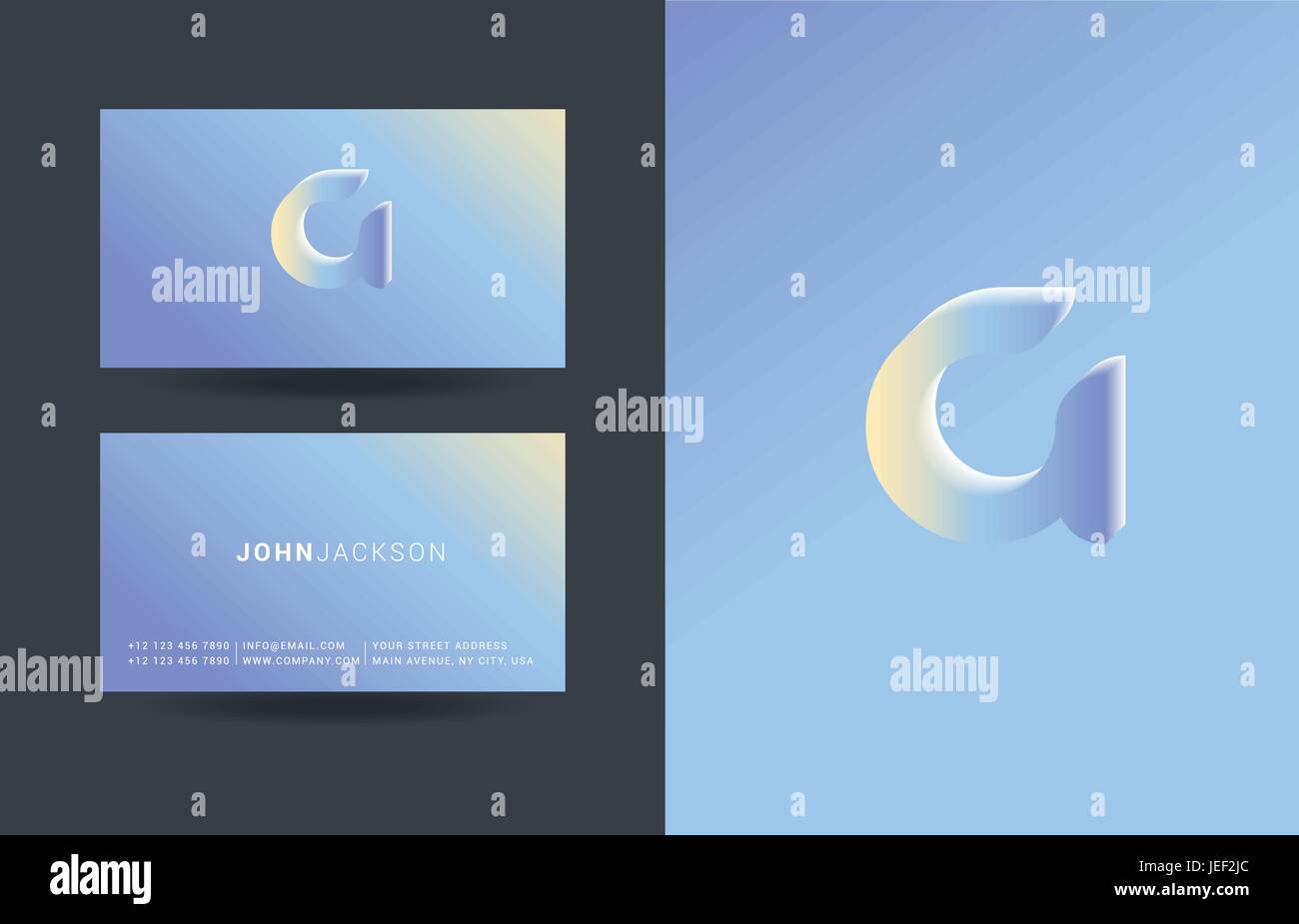 G Letter Logo with Business Card Template Vector Stock Vector Image ...