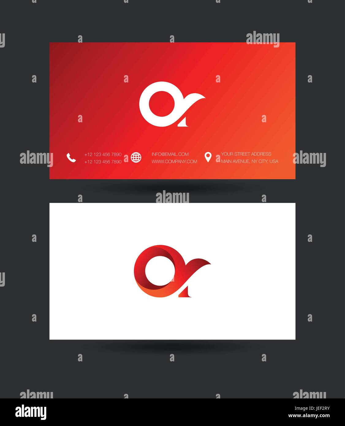 A Letter Logo with Business Card Template Vector Stock Vector Image ...