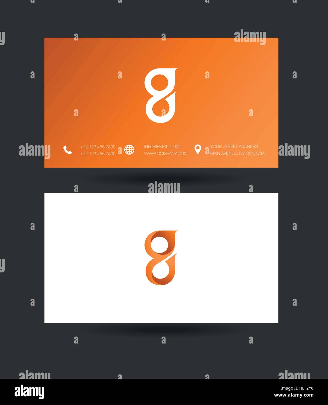 G Letter Logo with Business Card Template Vector Stock Vector Image ...
