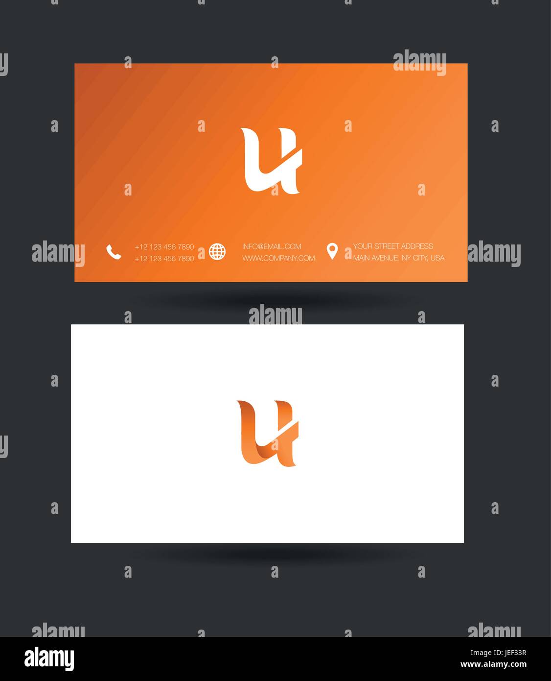 U Letter Logo with Business Card Template Vector Stock Vector Image ...