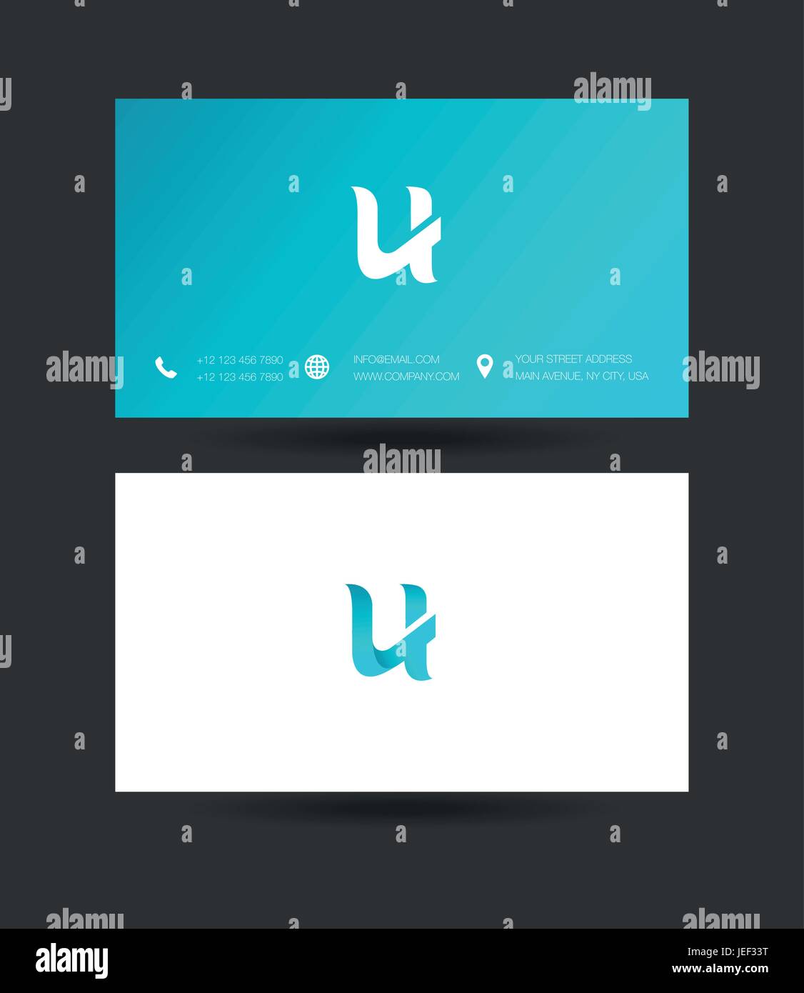 U Letter Logo with Business Card Template Vector Stock Vector Image ...