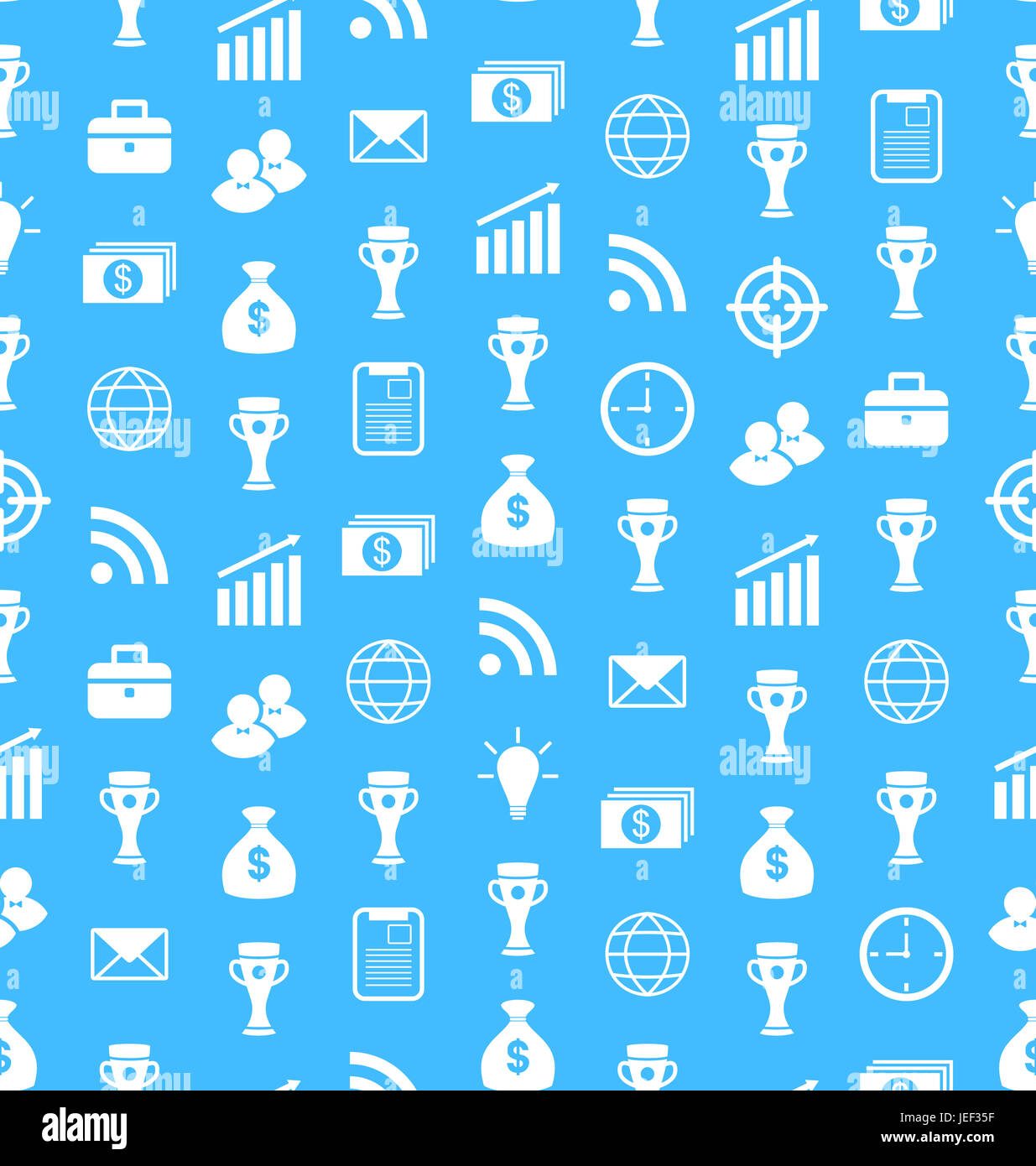 Illustration Seamless Pattern with Flat Business and Financial Icons ...