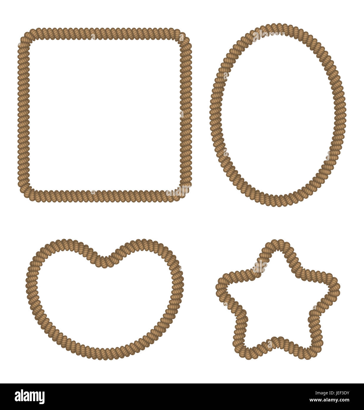 Shape Using Rope Single Illustration rope geometric figures in different forms - rectangle ...