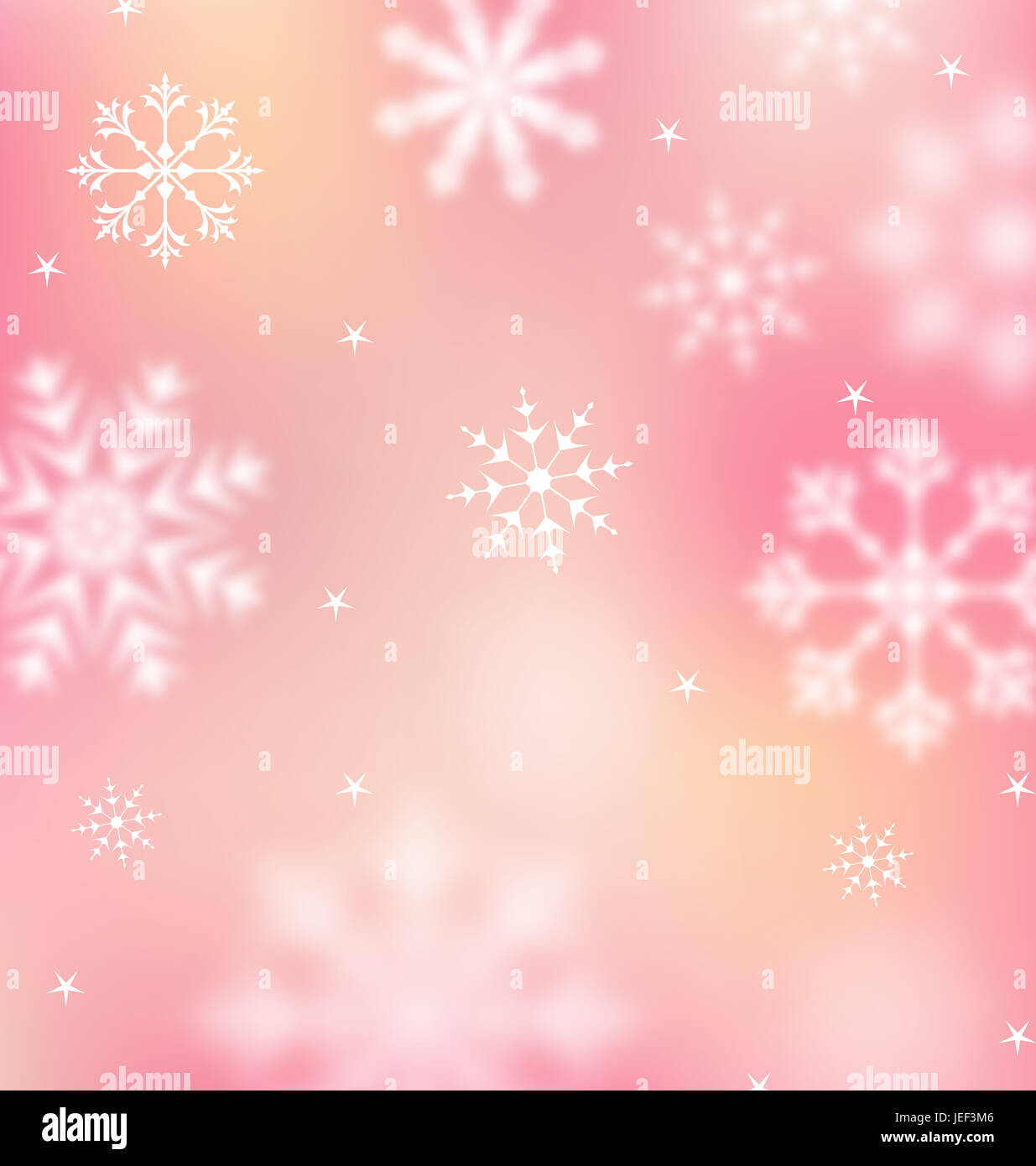 Illustration New Year pink wallpaper with snowflakes Stock Photo - Alamy