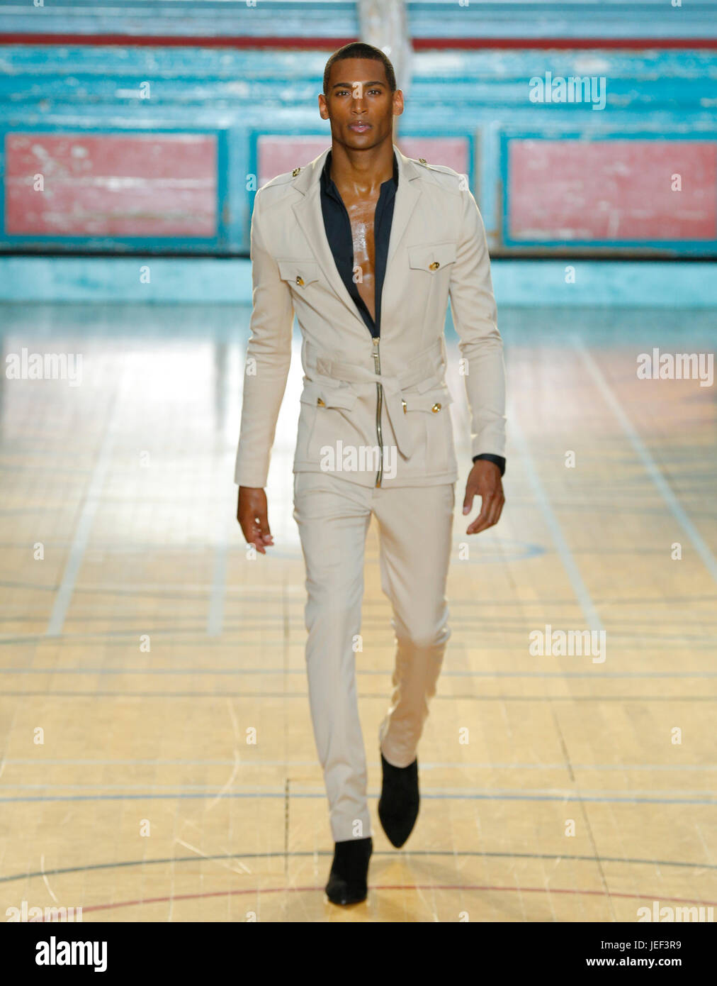 Julien Macdonald catwalk show SS17 at Seymour Leisure Centre with
