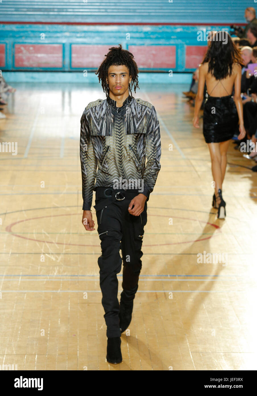 Julien Macdonald catwalk show SS17 at Seymour Leisure Centre with