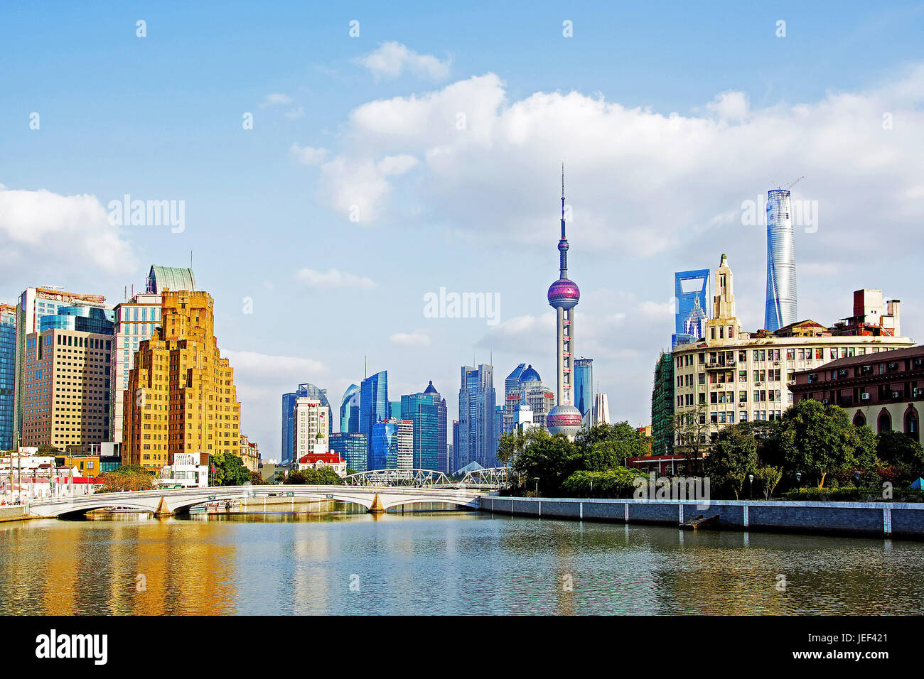 Panorama of Shanghai, China, Panorama von Shanghai Stock Photo