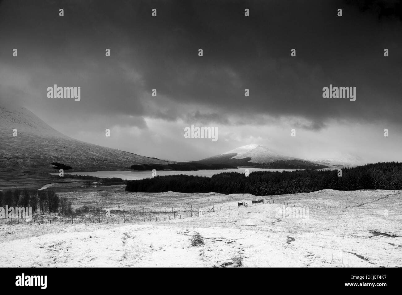 Glencoe in Scottish highlands in February., Glencoe in den schottischen