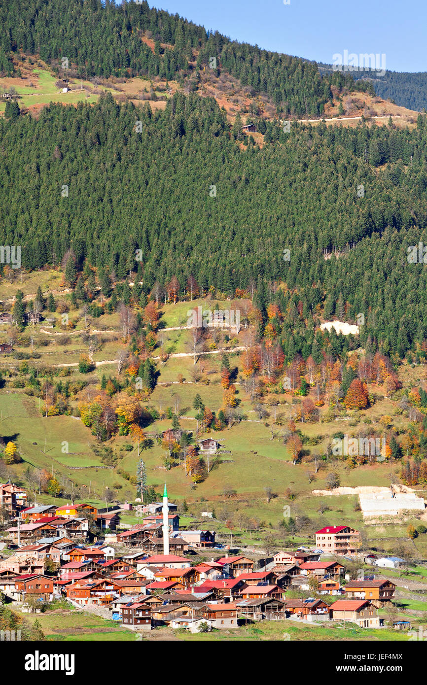 Mountain Village of Uzungol in Trabzon, Turkey Stock Photo