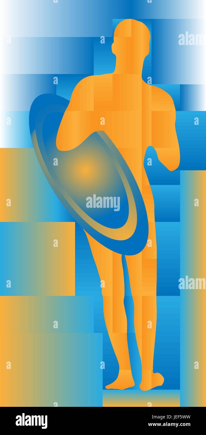 vector surfer with surfboard standing Stock Vector Image & Art - Alamy